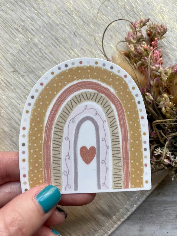 3 x 3 in. Boho Rainbow Sticker