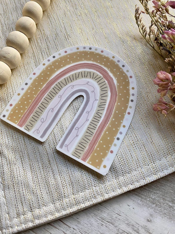 3 x 3 in. Boho Rainbow Sticker