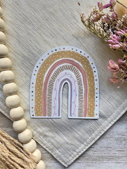 3 x 3 in. Boho Rainbow Sticker