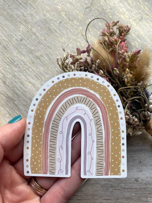 3 x 3 in. Boho Rainbow Sticker