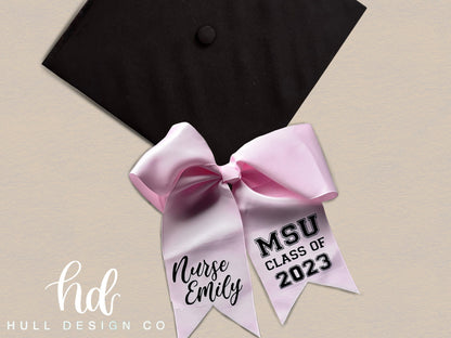 Custom Graduation Cap Bow | Custom Bows | Grad Cap Bow | Graduation Cap Bow | Monogrammed Bow | Graduation Accessories