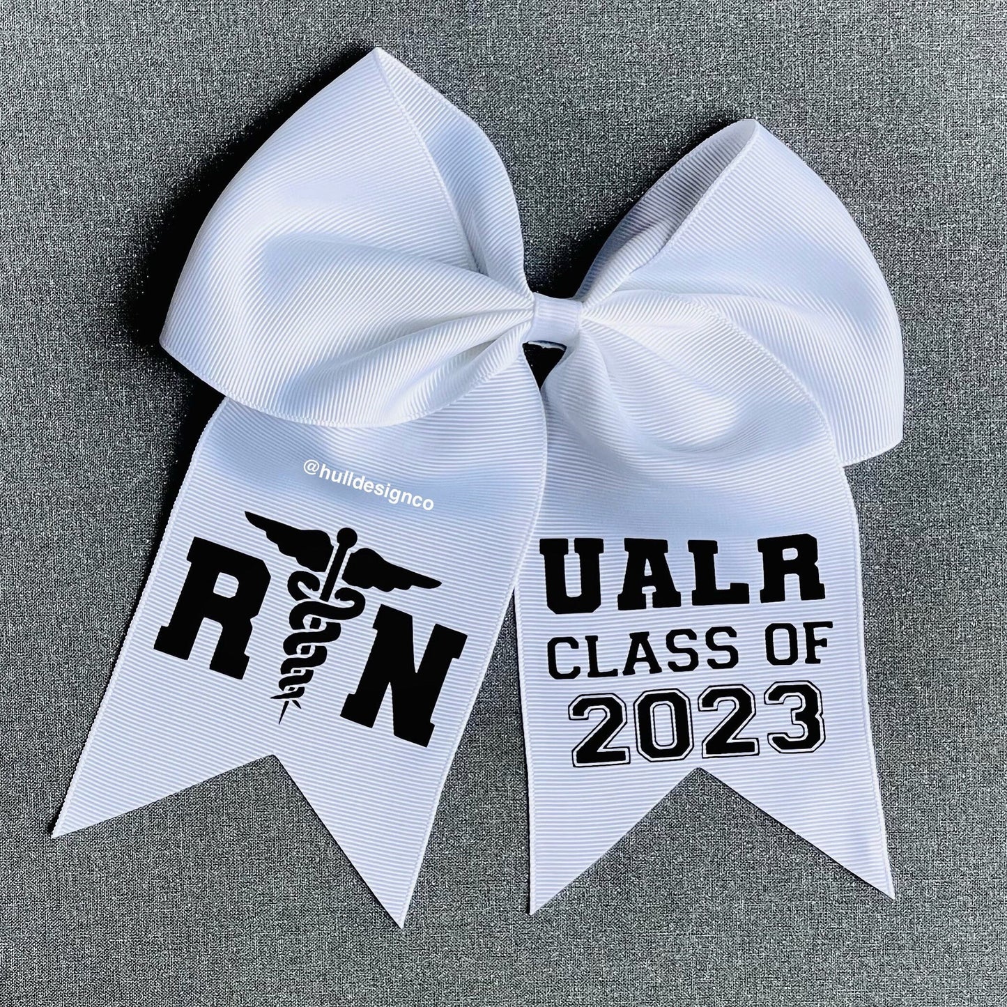 Custom Navy + Gold Graduation Cap Bow
