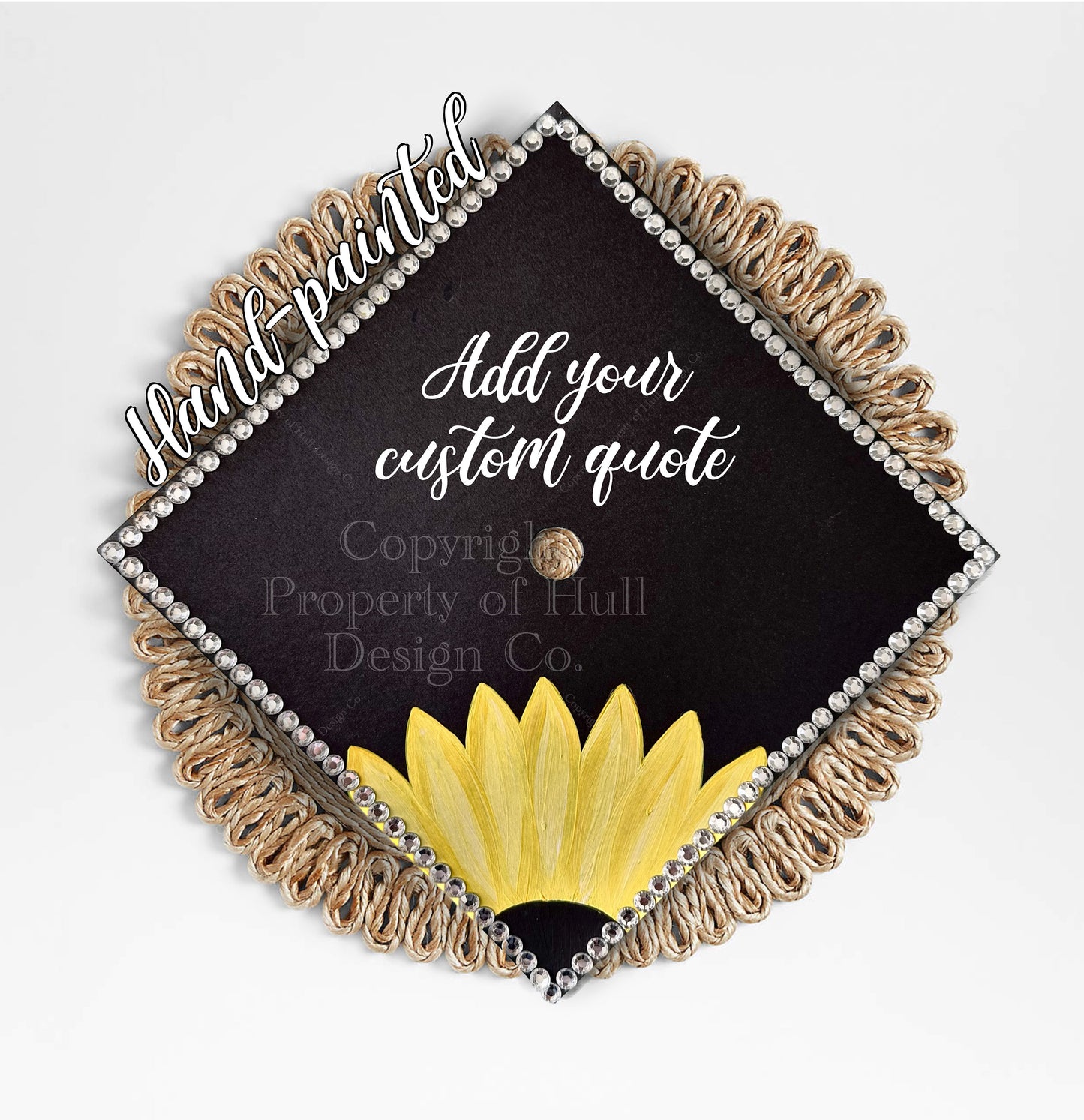 Hand-Painted Graduation Cap Topper with Rhinestones / Graduation Cap Topper / Custom Grad Cap Topper / Limited Edition 2