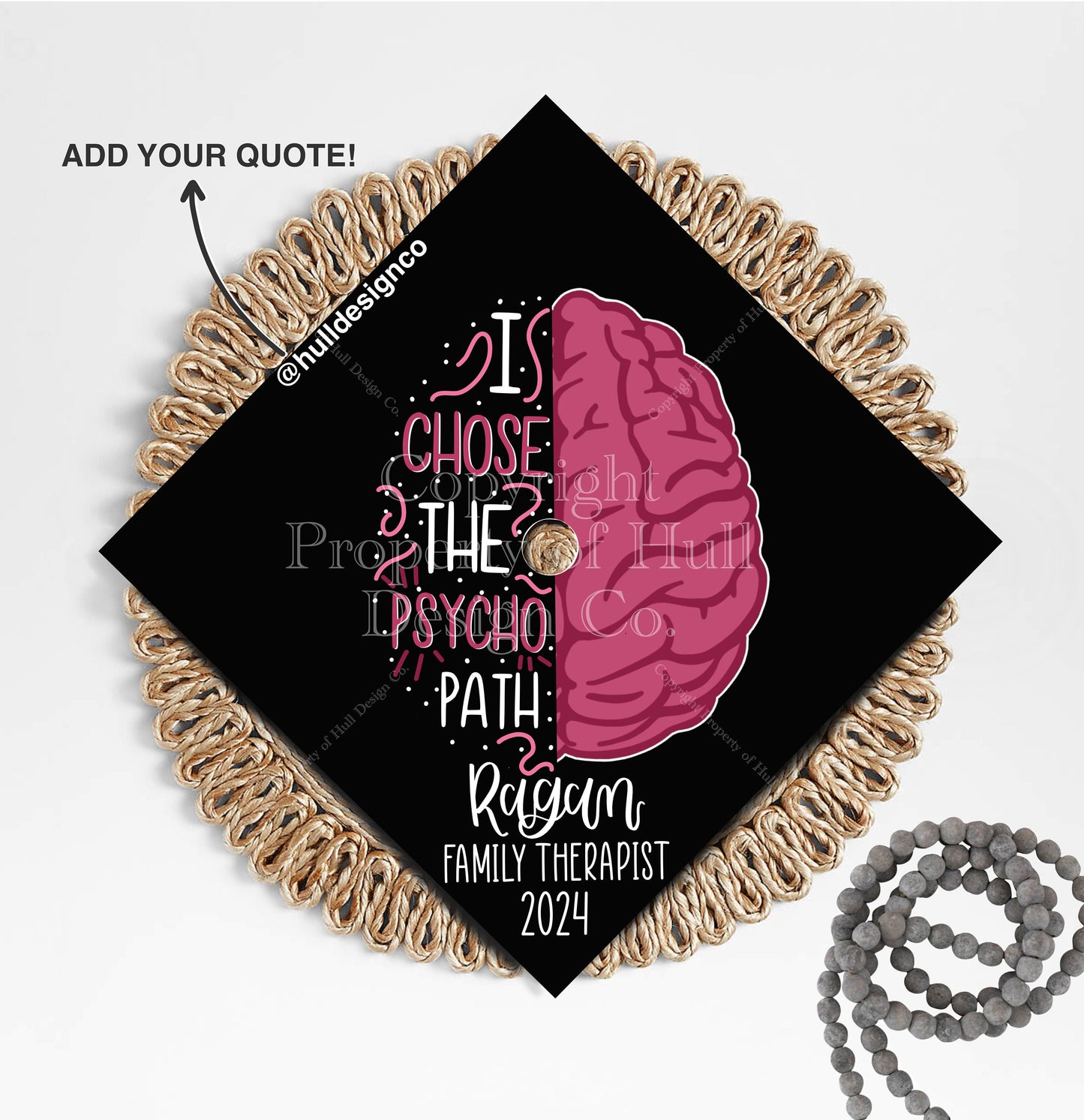 Custom "Psycho Path" Graduation Cap Topper, Psychology Graduation Cap, Graduation Cap Custom, Custom Graduation Cap, Psych Major