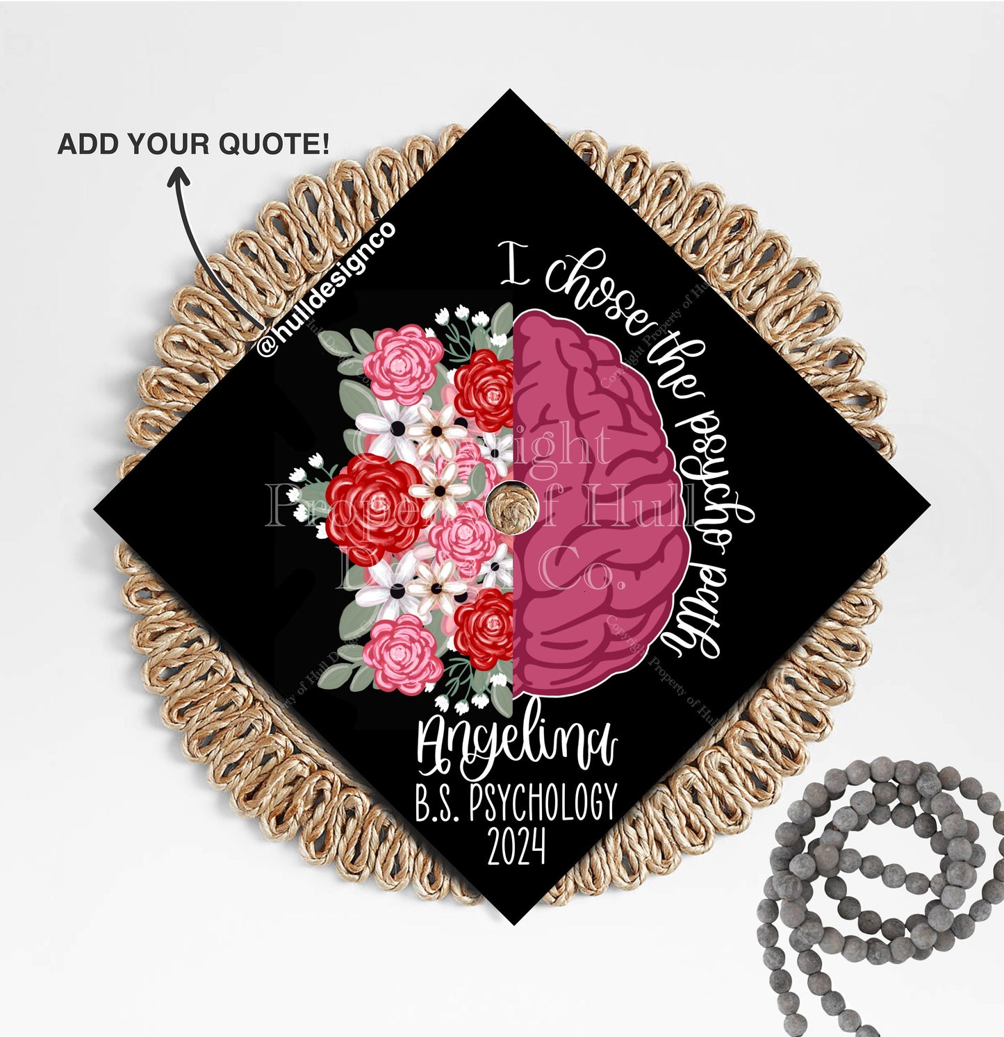 Custom "Kind to Your Mind" Graduation Cap Topper, Psychology Graduation Cap, Graduation Cap Custom, Custom Graduation Cap, Psych Nurse Grad