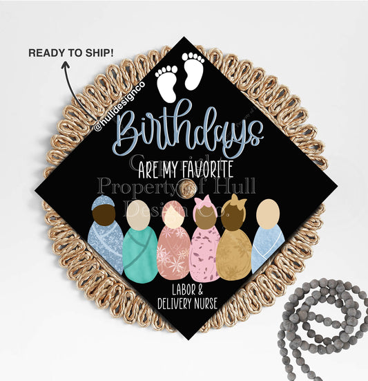 READY TO SHIP Graduation Cap Topper, Graduation Cap Topper, Nurse Graduation Cap, Custom Cap Topper, Labor and Delivery Nurse