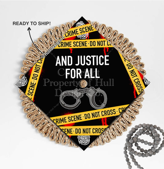 READY TO SHIP Graduation Cap Topper, Grad Cap Topper, Criminal Justice Graduation Cap, Custom Cap Topper, Criminology Grad Cap