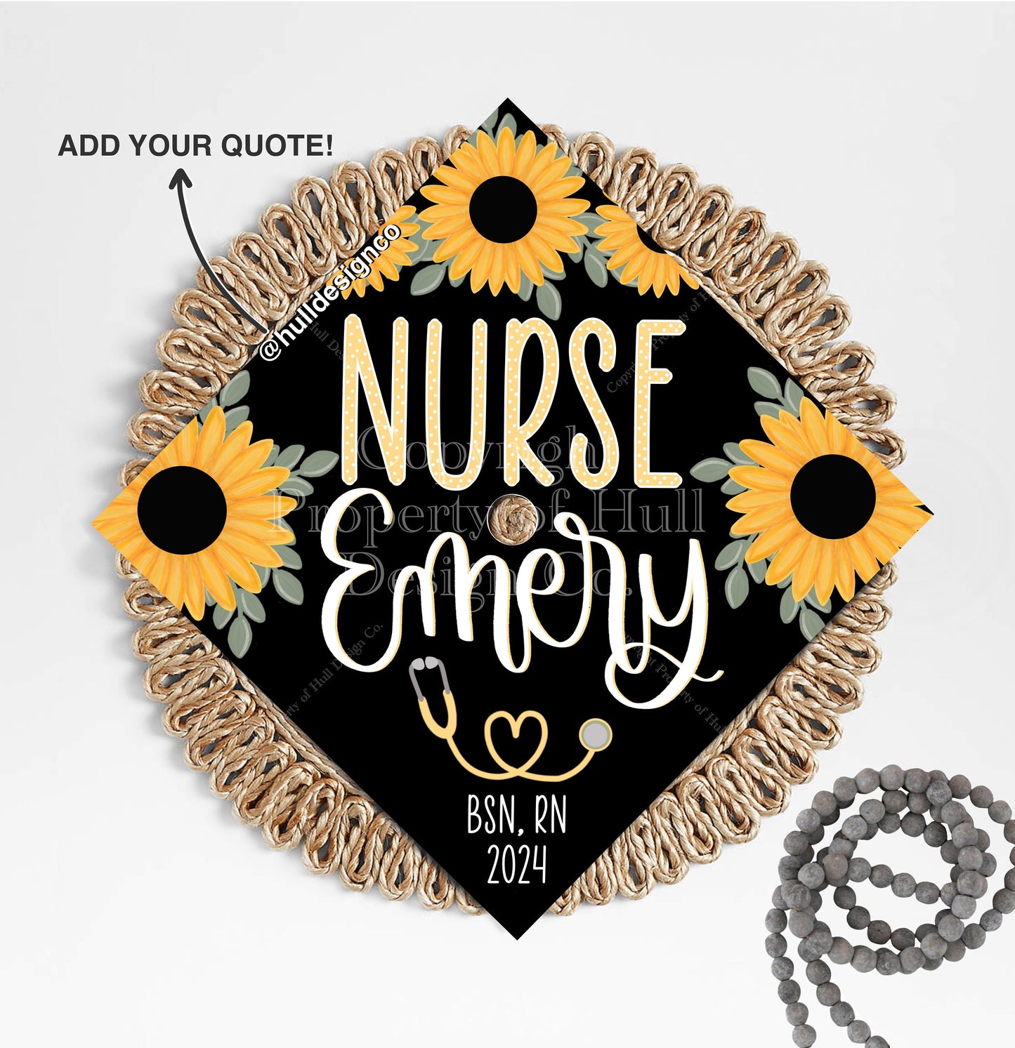 Custom “Sunny Daze" Graduation Cap Topper, Nursing Graduation Cap, Grad Cap Custom, Custom Grad Cap, Nurse Grad Cap, Nurse Graduation