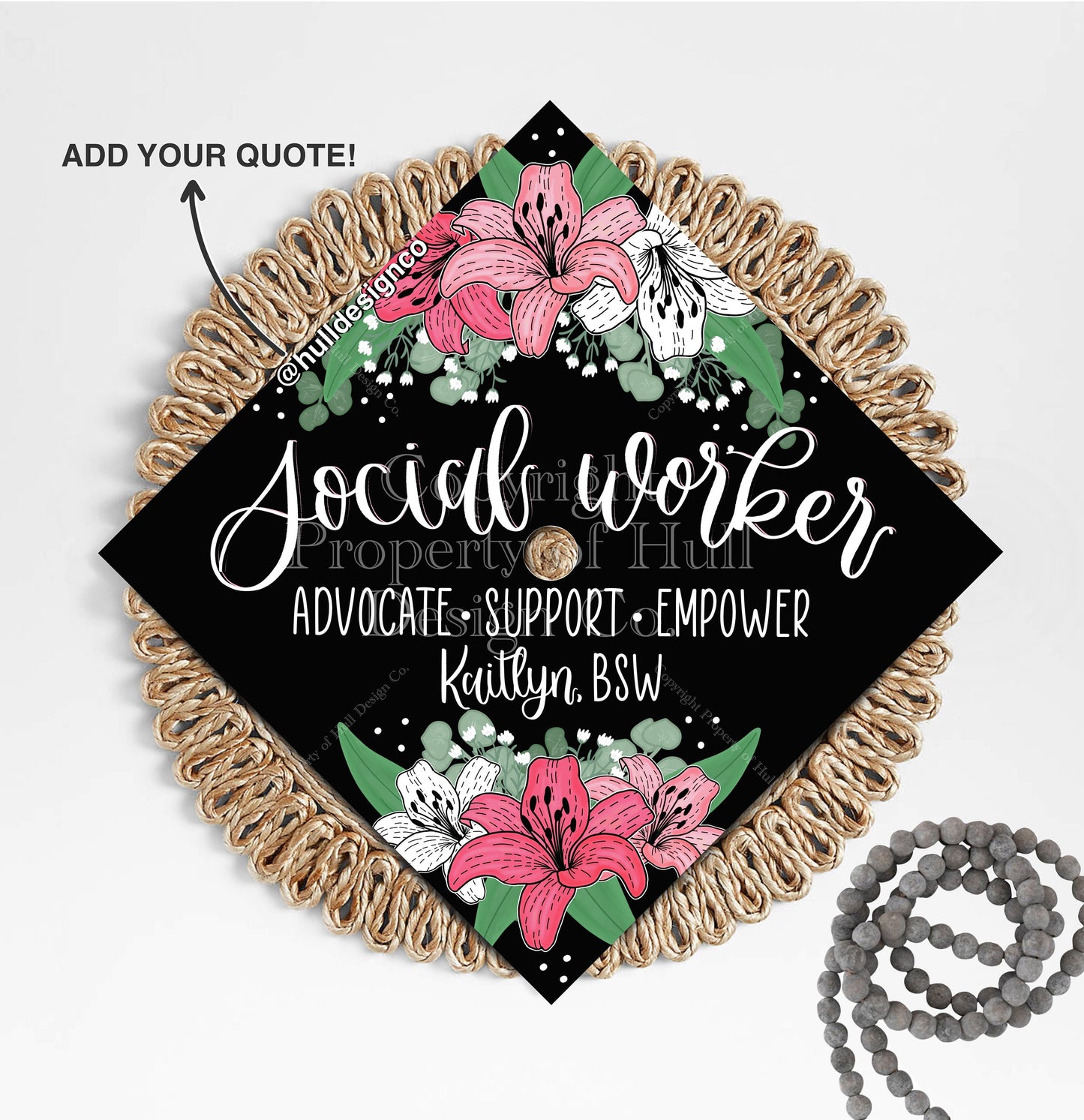 Custom "Social Worker" Graduation Cap Topper, Social Work Graduation Cap, Grad Cap Custom, Custom Grad Cap, Master’s Grad Cap, Social Worker