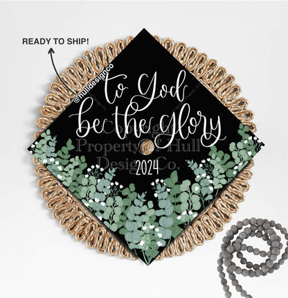 "to God be the Glory" Christian Graduation Cap Topper