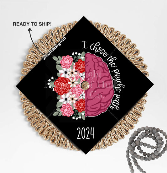 READY TO SHIP Graduation Cap Topper, Grad Cap Cover, Therapist Graduation Caps, Custom Cap Topper, Graduation Gift, Speech Pathologist Grad