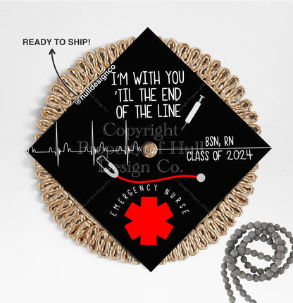 "Emergency Nurse" Graduation Cap Topper