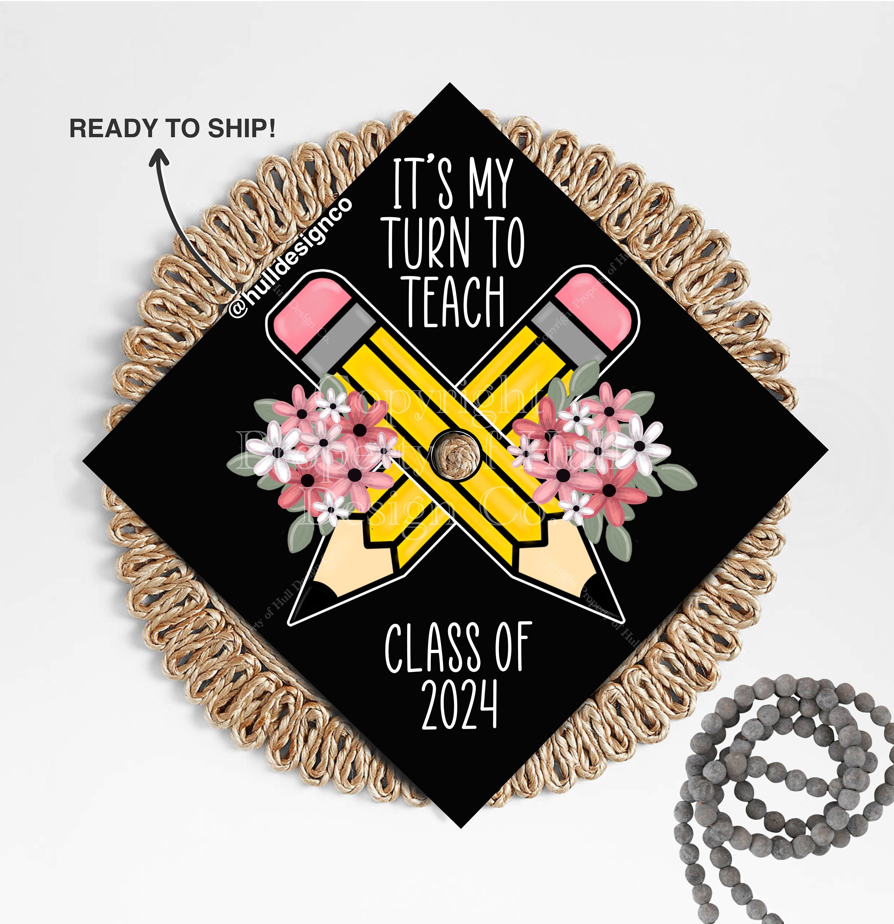 READY TO SHIP Graduation Cap Topper, Grad Cap Covers, Teacher Graduati ...