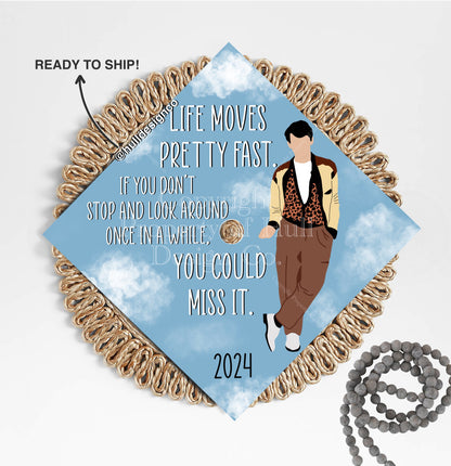 "Life Moves Pretty Fast” Graduation Cap Topper