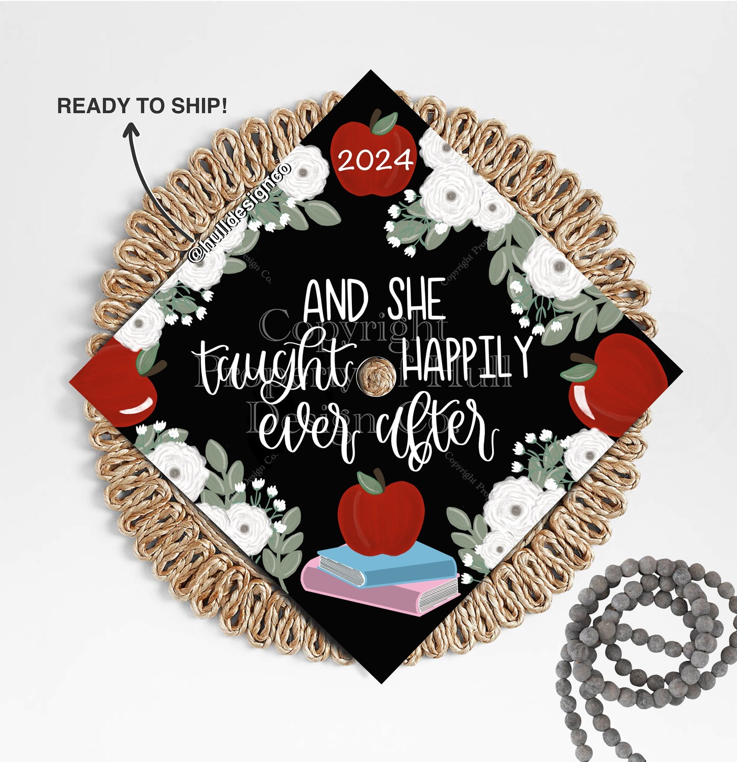 READY TO SHIP Graduation Cap Topper, Grad Cap Cover, Teacher Graduation Caps, Custom Cap Topper, Graduation Gift, Future Teacher Grad Cap