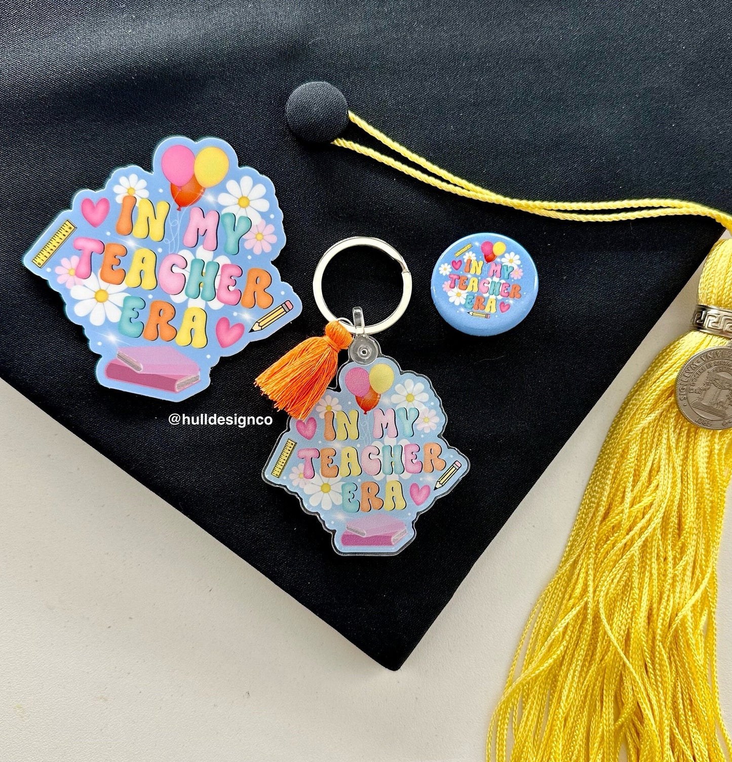 Custom "Groovy Teacher" Graduation Cap Topper