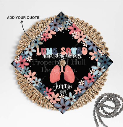 Custom "Lung Squad" Graduation Cap Topper, Respiratory Therapist Graduation Cap, Graduation Cap Custom, Graduation Cap Topper, RRT