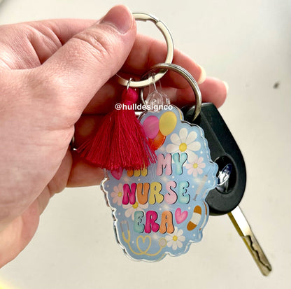 2.25 x 2.2 in. Nurse Era Keychain (Tassel Color Varies)