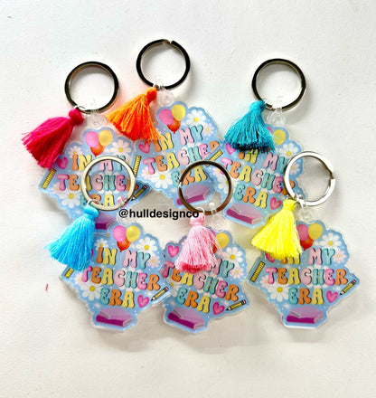 2.25 x 2.1 in. Teacher Era Keychain (Tassel Color Varies)