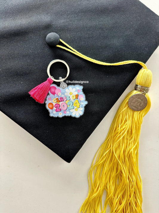 2.25 x 2 in. Class of 2024 Keychain (Tassel Color Varies)