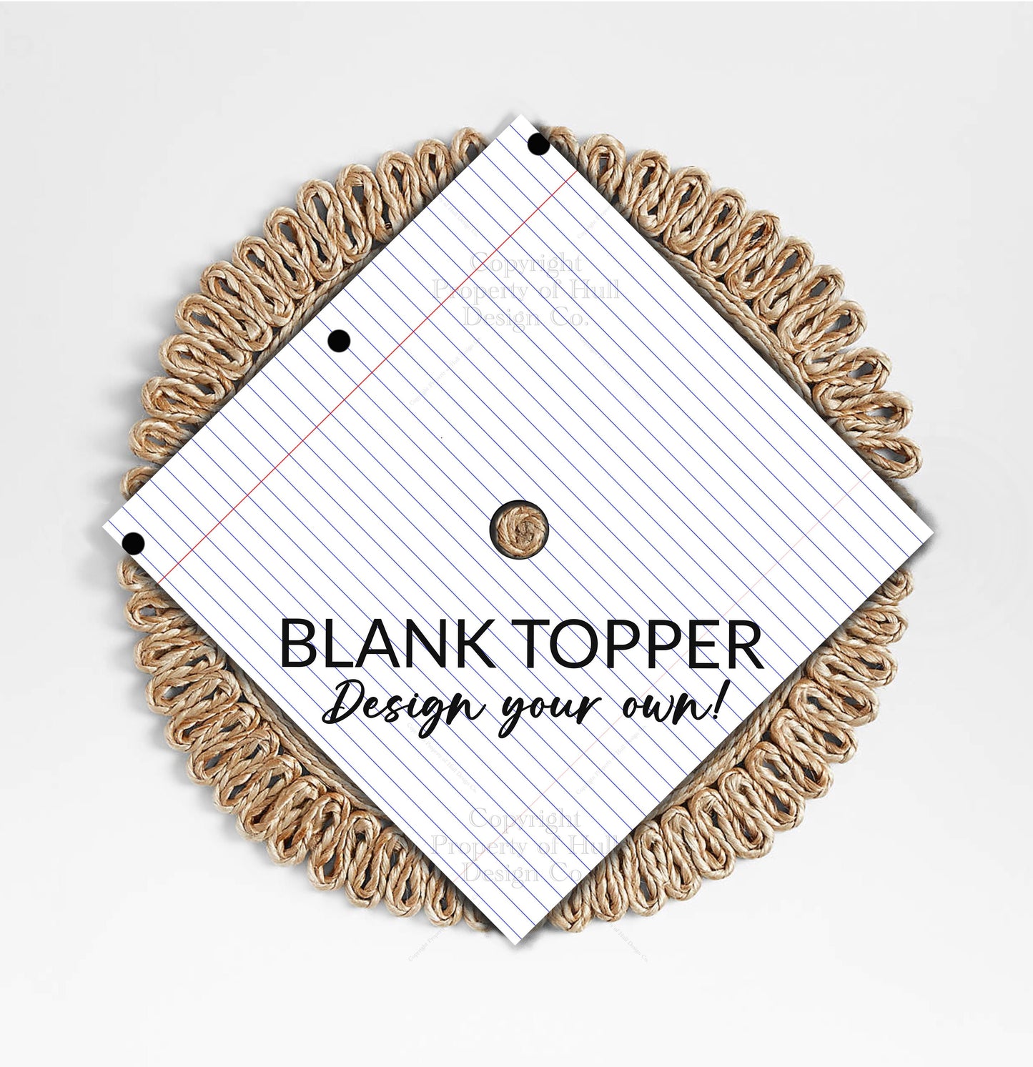 Printed Blank Notebook Graduation Cap Topper
