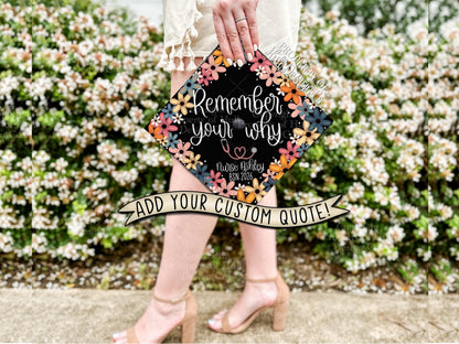 Custom "Delicate Daisies" Nurse Graduation Cap Topper