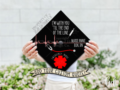 Custom "In Case of Emergency" Nurse Graduation Cap Topper