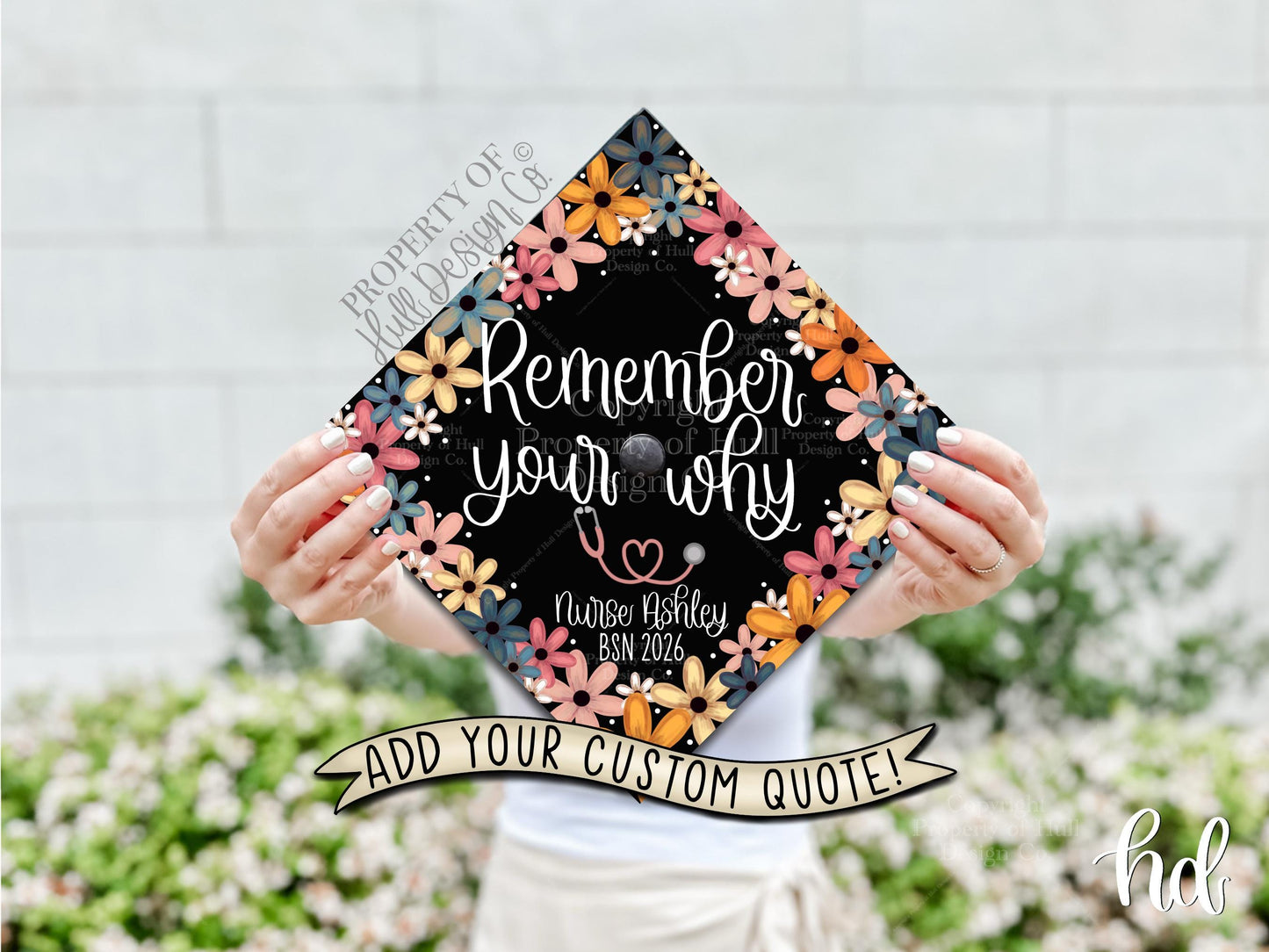 Custom "Delicate Daisies" Nurse Graduation Cap Topper