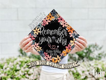 Custom "Delicate Daisies" Nurse Graduation Cap Topper
