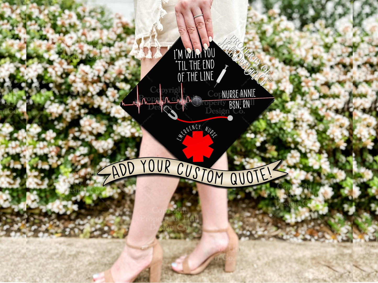 Custom "In Case of Emergency" Nurse Graduation Cap Topper