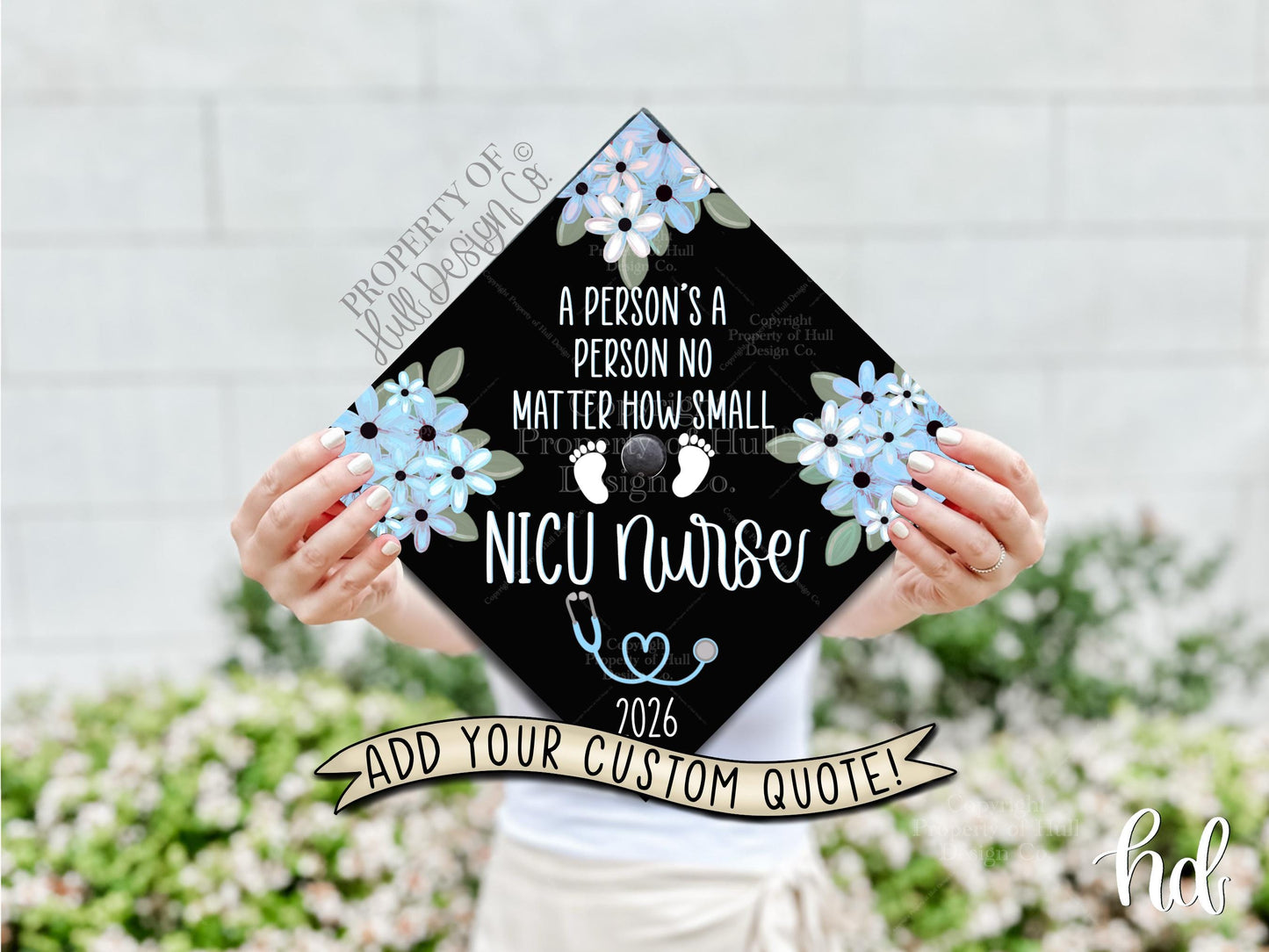 Custom "NICU Nurse" Graduation Cap Topper