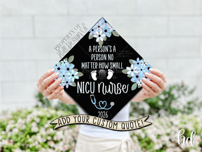 Custom "NICU Nurse" Graduation Cap Topper