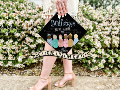 Custom "Birthday Babies" Nurse Graduation Cap Topper
