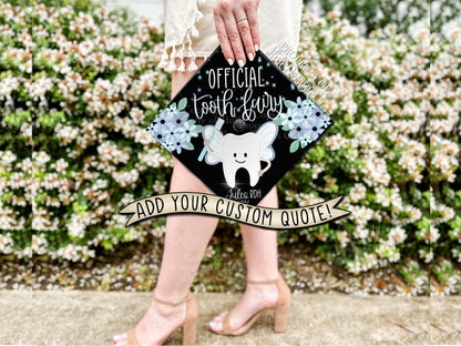 Custom "Official Tooth Fairy" Graduation Cap Topper, Dental Hygiene