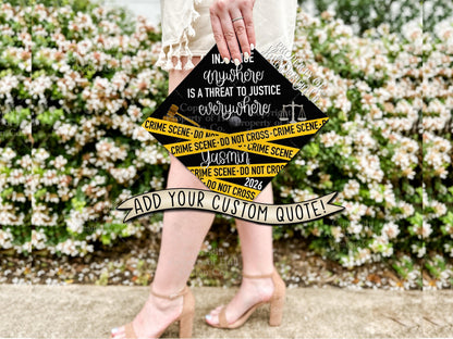 Custom "Criminal Justice" Graduation Cap Topper
