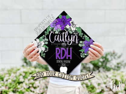 Custom "Dental Hygiene" Graduation Cap Topper