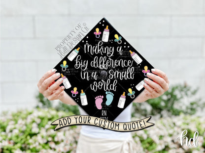 Custom "Baby Bliss" Nurse Graduation Cap Topper