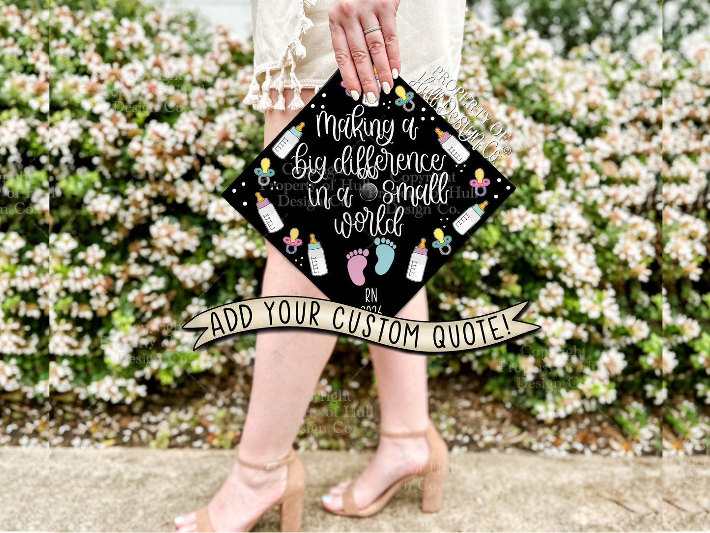 Custom "Baby Bliss" Nurse Graduation Cap Topper