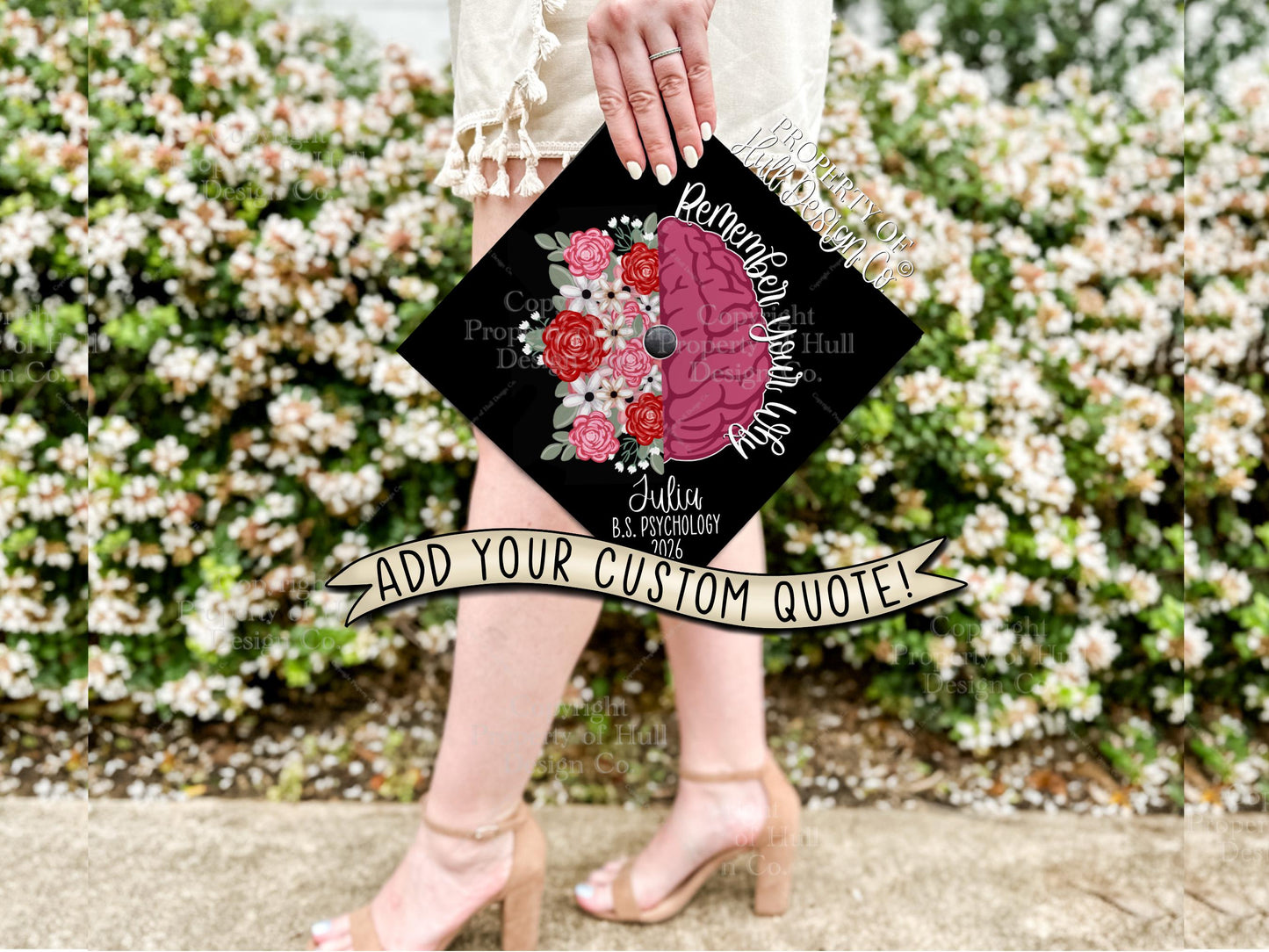 Custom "Kind to Your Mind" Psychology Graduation Cap Topper