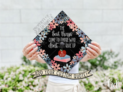 Custom "Delicate Daisies" Teacher Graduation Cap Topper