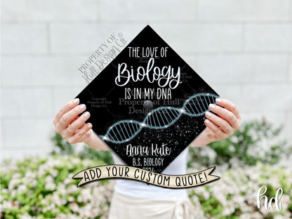 Custom "Determinate DNA" Biology Graduation Cap Topper