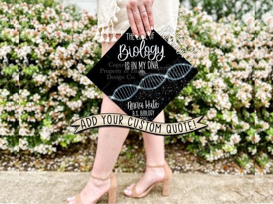 Custom "Determinate DNA" Biology Graduation Cap Topper