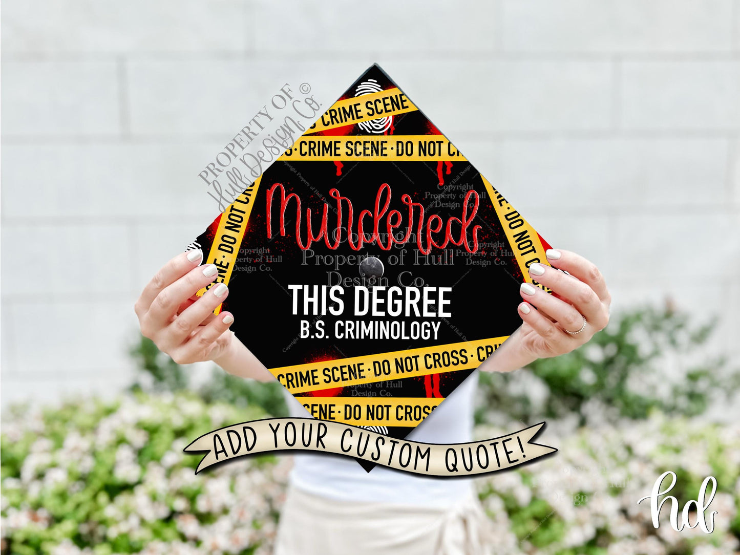 Custom "Crime Scene" Criminal Justice Graduation Cap Topper