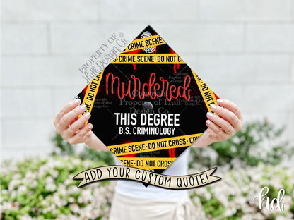 Custom "Crime Scene" Criminal Justice Graduation Cap Topper