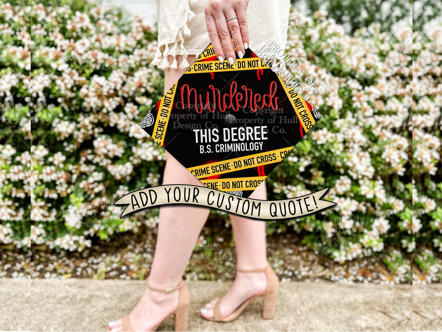 Custom "Crime Scene" Criminal Justice Graduation Cap Topper