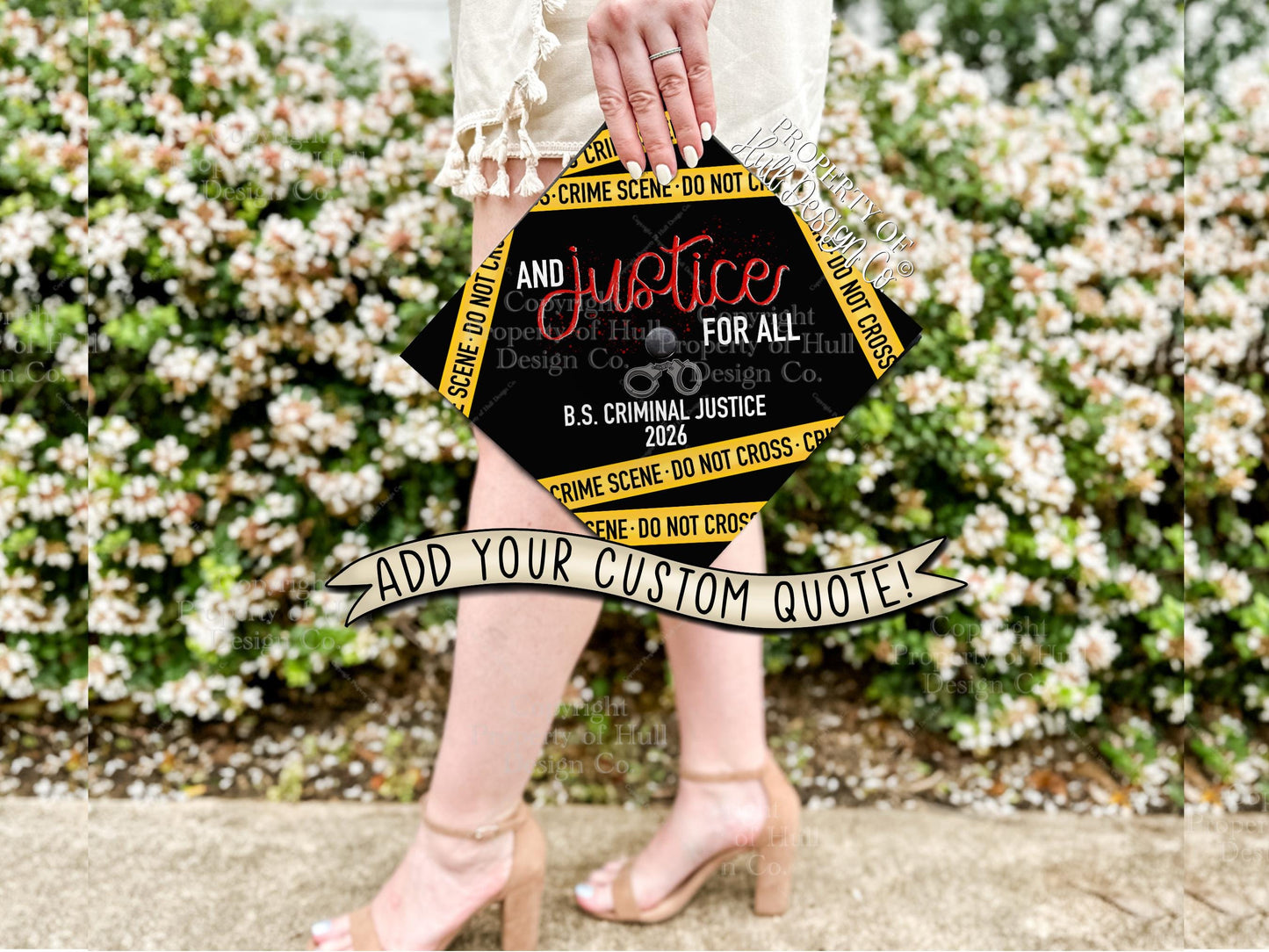 Custom "Justice For All" Graduation Cap Topper