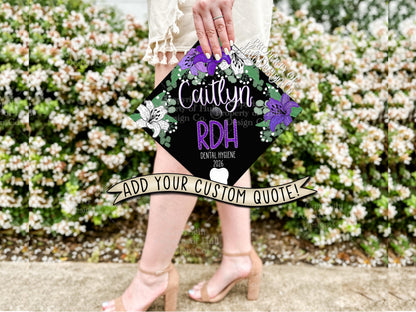 Custom "Dental Hygiene" Graduation Cap Topper