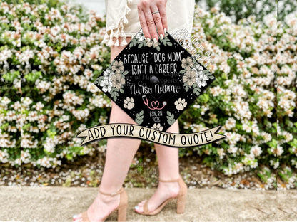 Custom "Paw Print Perfection" Nurse Graduation Cap Topper