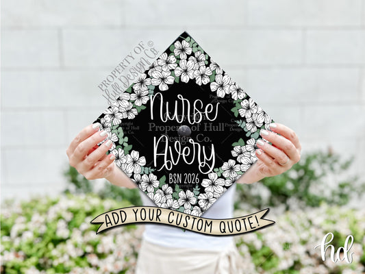 Custom "Cherry Blossom Festival" Nurse Graduation Cap Topper