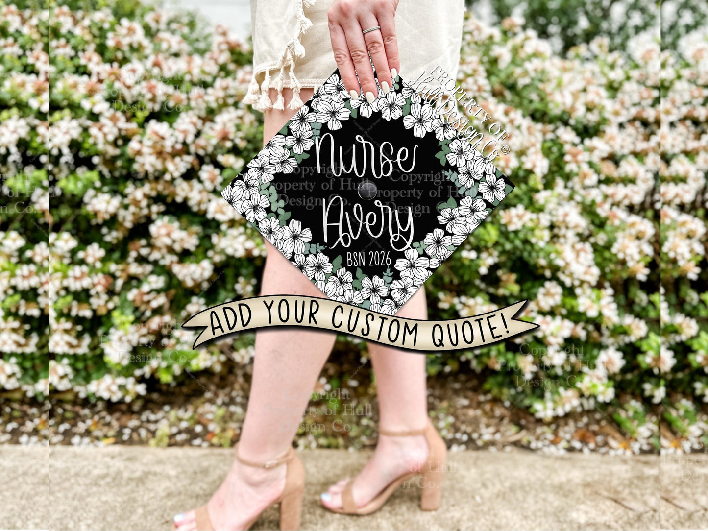Custom "Cherry Blossom Festival" Nurse Graduation Cap Topper